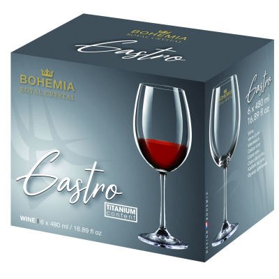 Сет 6 чаши за вино Bohemia Gastro 40782/480ml