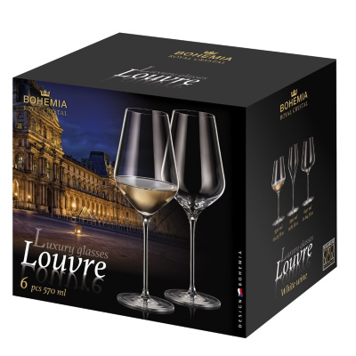 Сет 6 чаши за вино Bohemia Louvre 570 ml