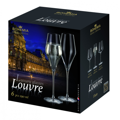 Сет 6 чаши за шампањ Bohemia Louvre 290 мл
