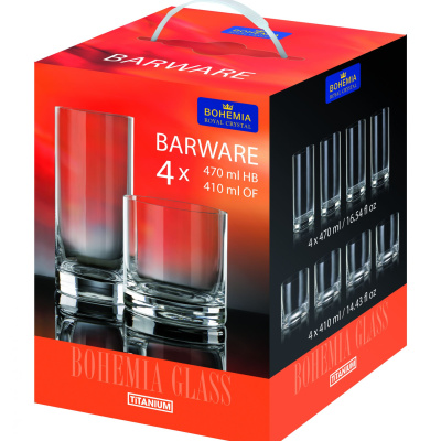 Barware сет Bohemia 4+4 (410ml+470ml)