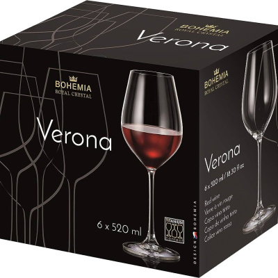 Сет 6 чаши за вино Bohemia Verona 1SG80 520 ml