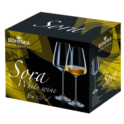 Сет 6 чаши за вино Bohemia Sora 1SJ30/520ml