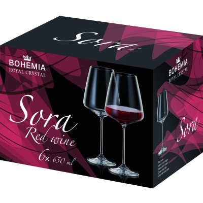 Сет 6 чаши за вино Bohemia Sora 1SJ30/650ml