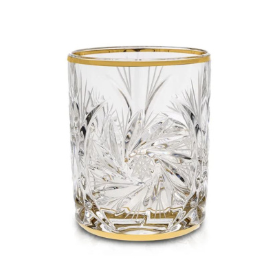 Сет 6 чаши за виски Bohemia 1845 Pinwheel Matt Cut and Gold 360m