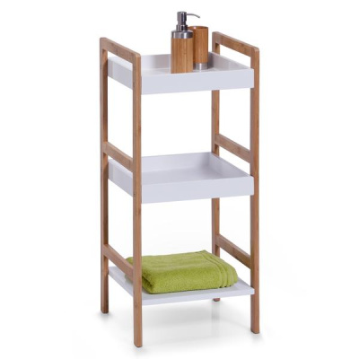 Самостојна полица медијапан/бамбус, бела Zeller 1863036 x 33 x 80 cm