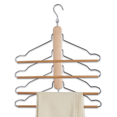 Повеќекратни закачалки, буков/хромиран метал Zeller 17122