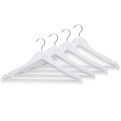 Комплет закачалки за облека, 4 парчиња, дрво, бела Zeller 17141