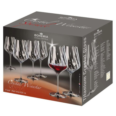 Сет 6 чаши за вино Bohemia Winestar spirale 620ml