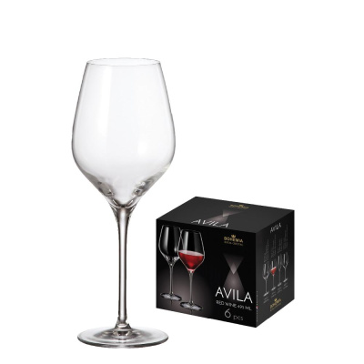 Сет 6 чаши за вино Bohemia AVILA 495 ml bordeaux
