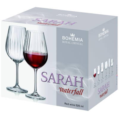 Сет 6 чаши за вино Bohemia Sarah Waterfall 1SI80/520ml
