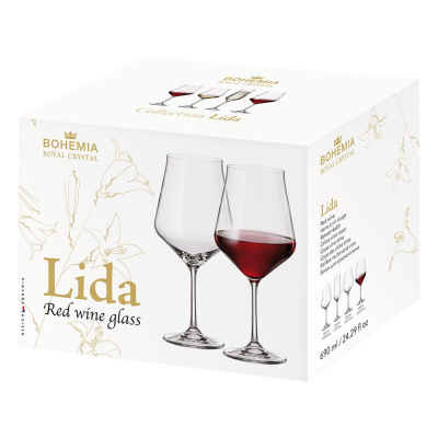 Сет 6 чаши за вино Bohemia Lida 1SJ06/690 ml