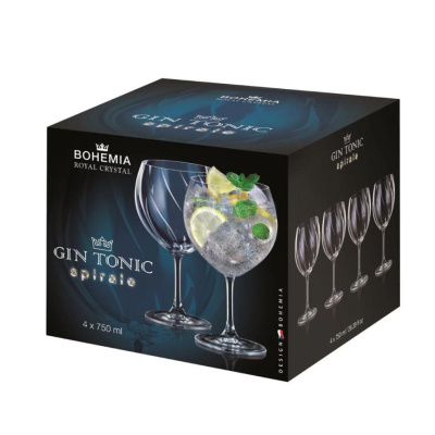 Сет 4 чаши за Gin&Tonic Bohemia Spirale 750ml
