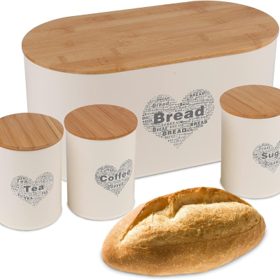 Кутија за леб со 3 контејнери за зачини WL-3517