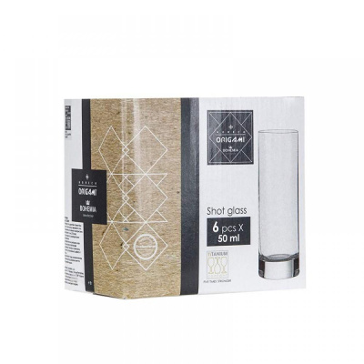 Сет 6 чаши за ракија Bohemia Origami 50ml