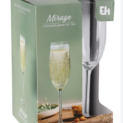 Сет 4 чаши за шампањ EH CC7001800 210ml