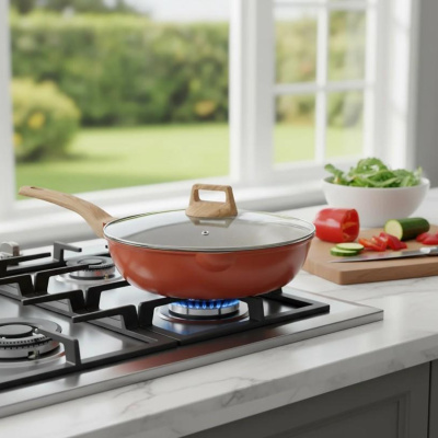 Тава со капак од кован алуминиум Gusto Casa 572205 30цм Crazy Wood